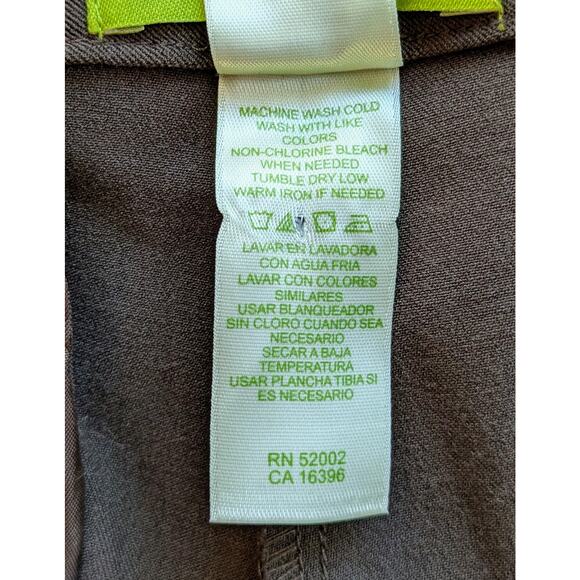 Sigrid Olsen Modernist Dress Pants Size 14 Brown Straight Leg Career Pockets - Picture 10 of 10